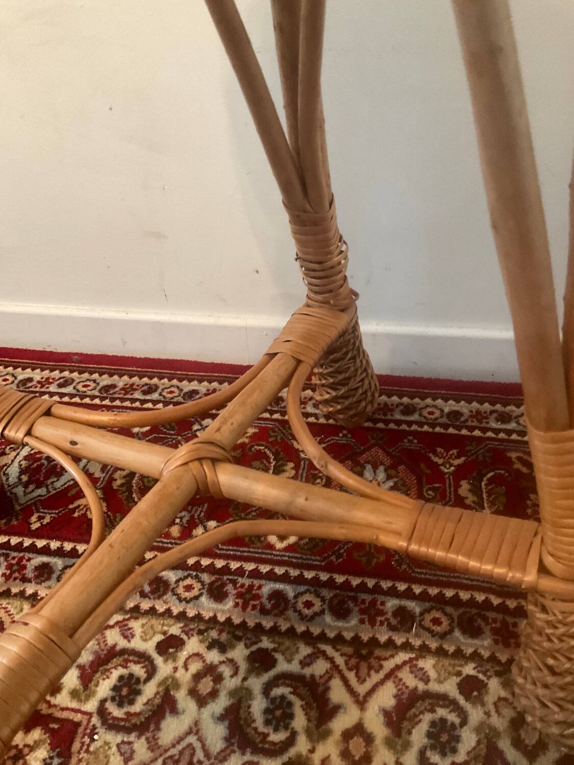 Vintage rattan and wicker stool