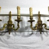 Paire d’appliques bronze 2 lumières