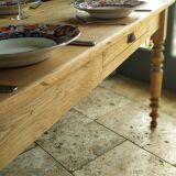 Elegant and refined 230 X 73 solid oak farmhouse table.