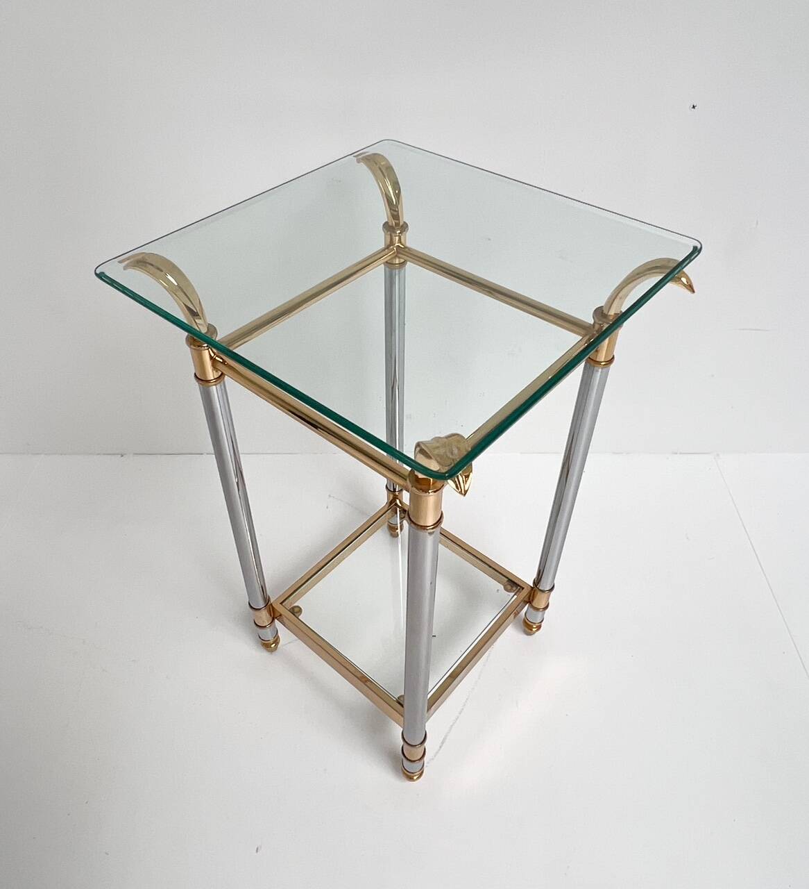 Paris silver and gold chrome side table, 1960s