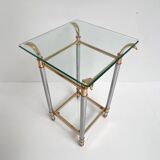 Paris silver and gold chrome side table, 1960s