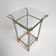 Paris silver and gold chrome side table, 1960s
