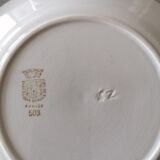 Set of 6 flat plates opaque porcelain of gien