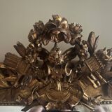 Miroir ancien doré 19ème siècle trumeau