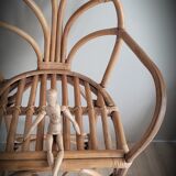 High bar rattan stool