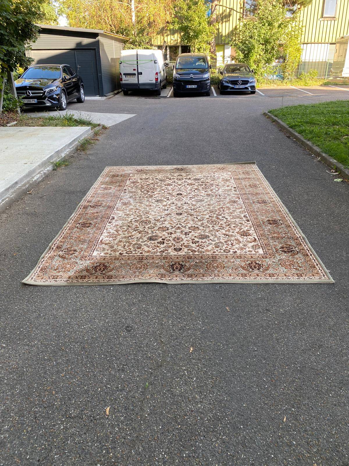 Persian rug beige wool flowers Faran Super 250x350cm Saint Maclou