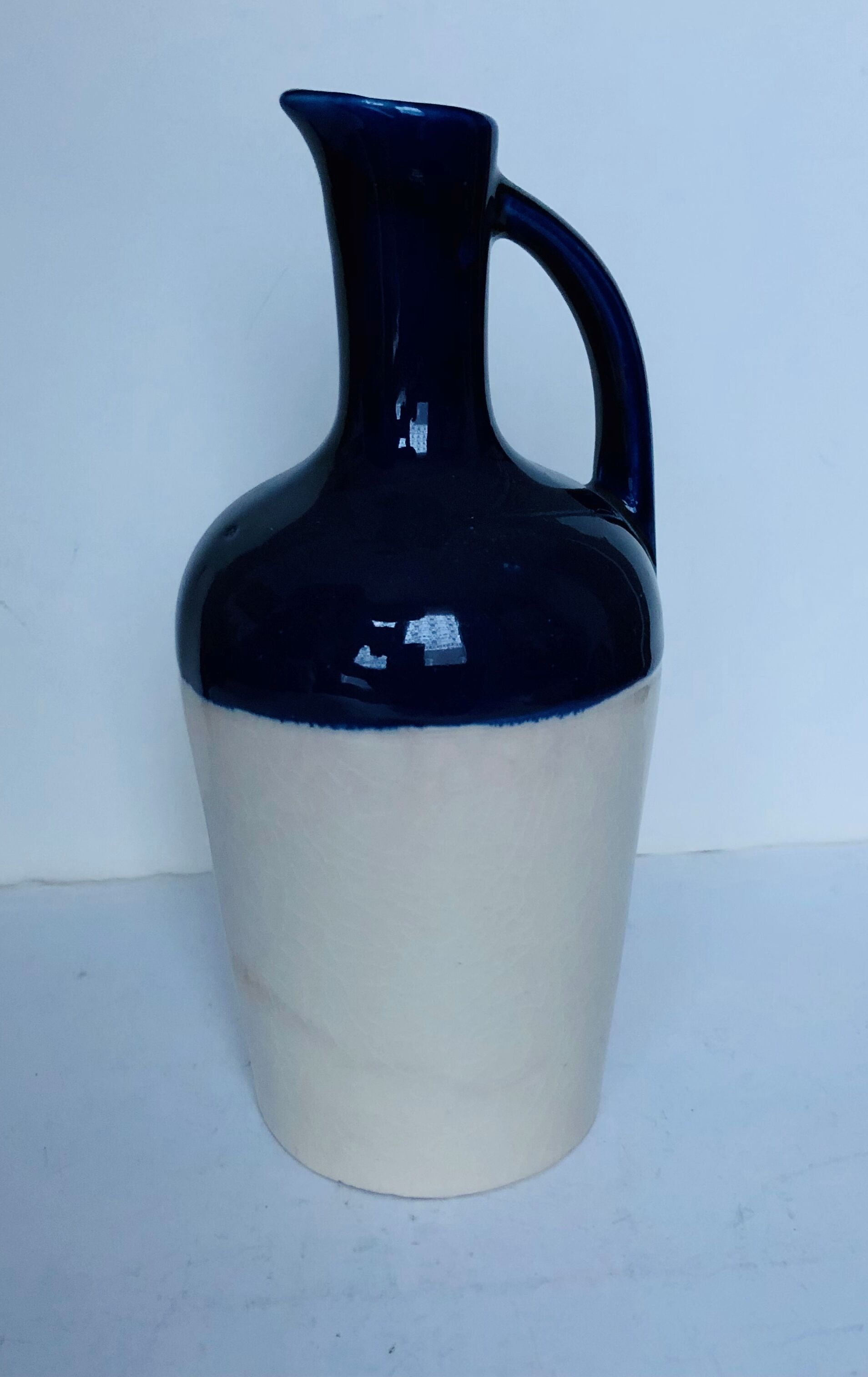 Pitcher in glazed stoneware signed Dolfi