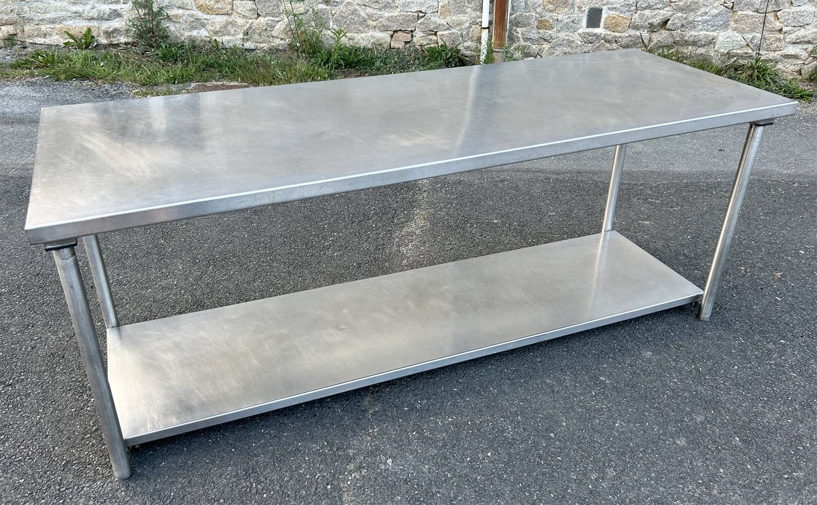 Professional double-top stainless steel table