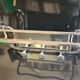 Nickel-plated Art Deco wall-mounted coat rack with swivel mirror