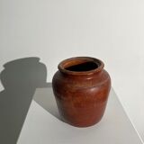 Brutalist ochre terracotta pot