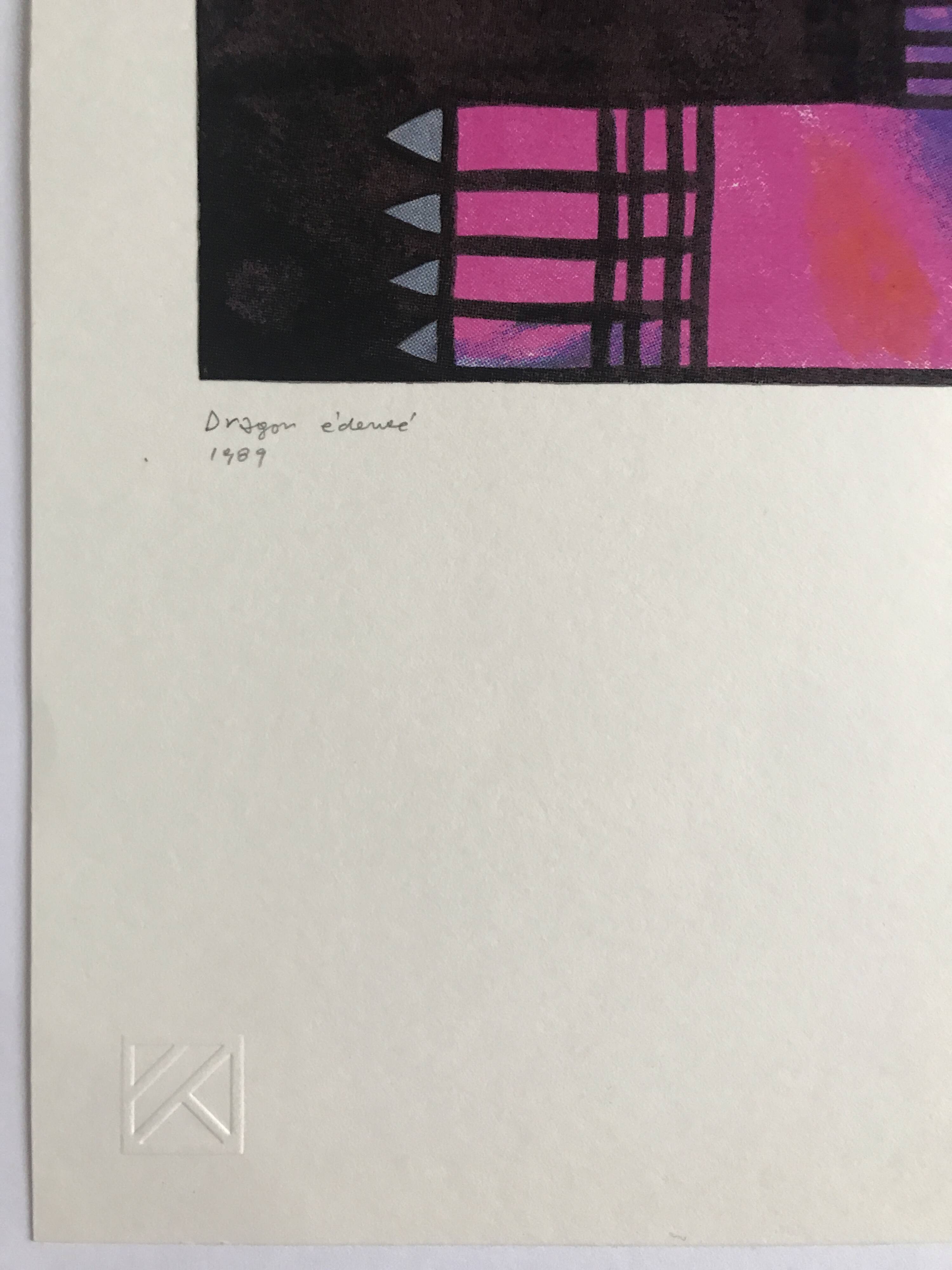 Pierre SZÉKELY, Toothless Dragon, 1989. Laser proof signed in pencil