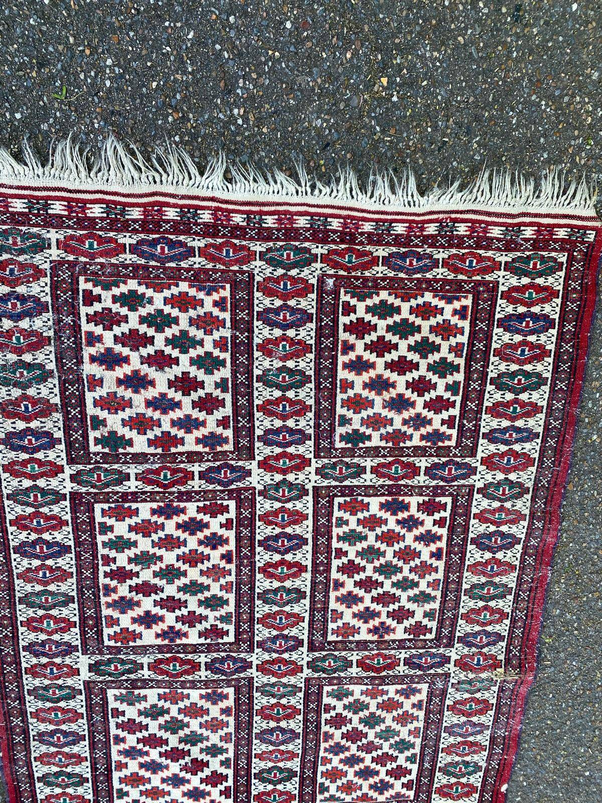 Burgundy Afghan wool Persian rug 95x125cm