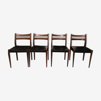 Series of 4 teak chairs