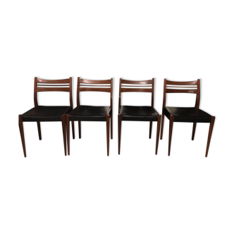 Series of 4 teak chairs