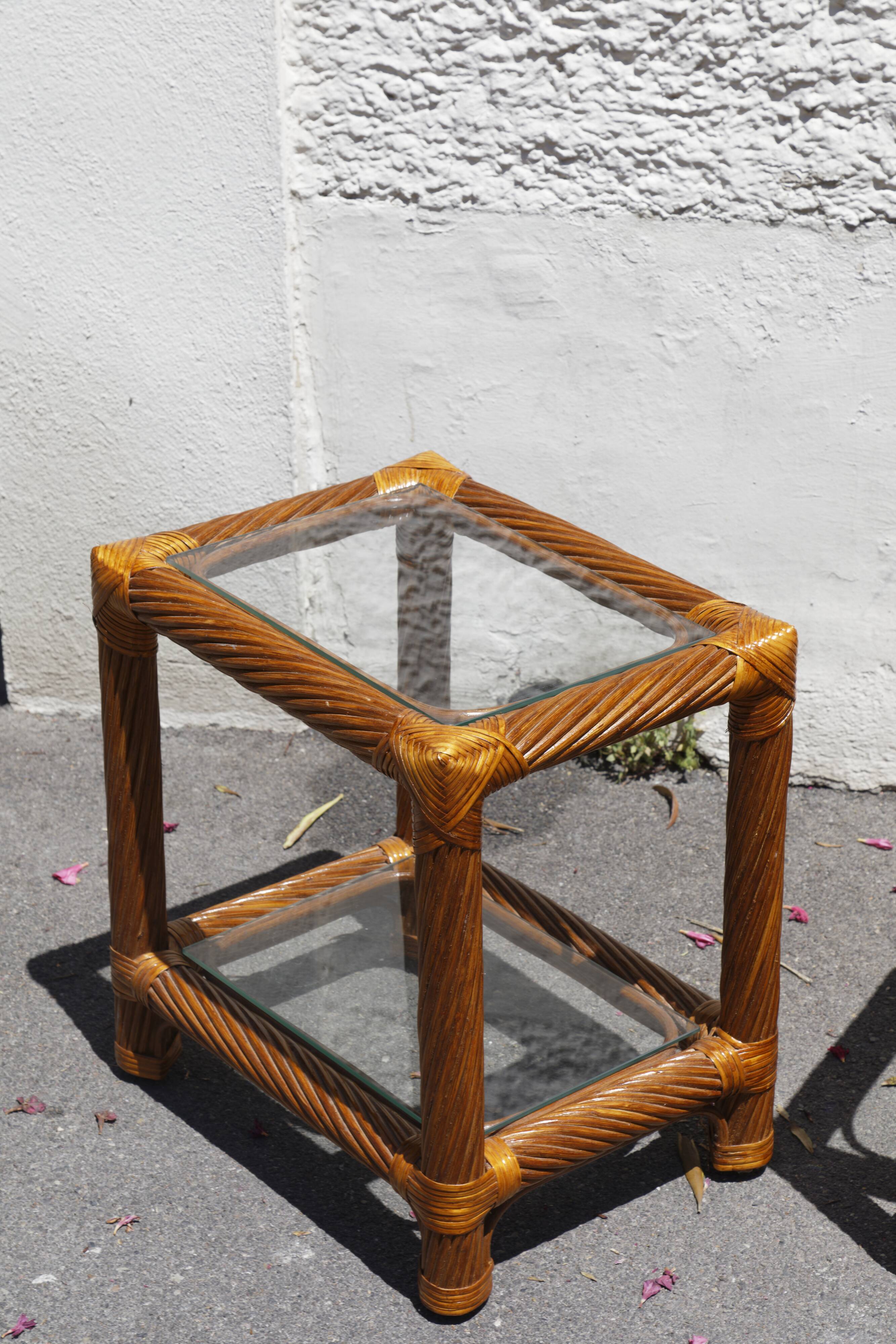 Set headboard and bedside woven rattan maugrion