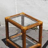 Set headboard and bedside woven rattan maugrion