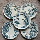 Set of 5 dessert plates Terre de fer Jules Vieillard