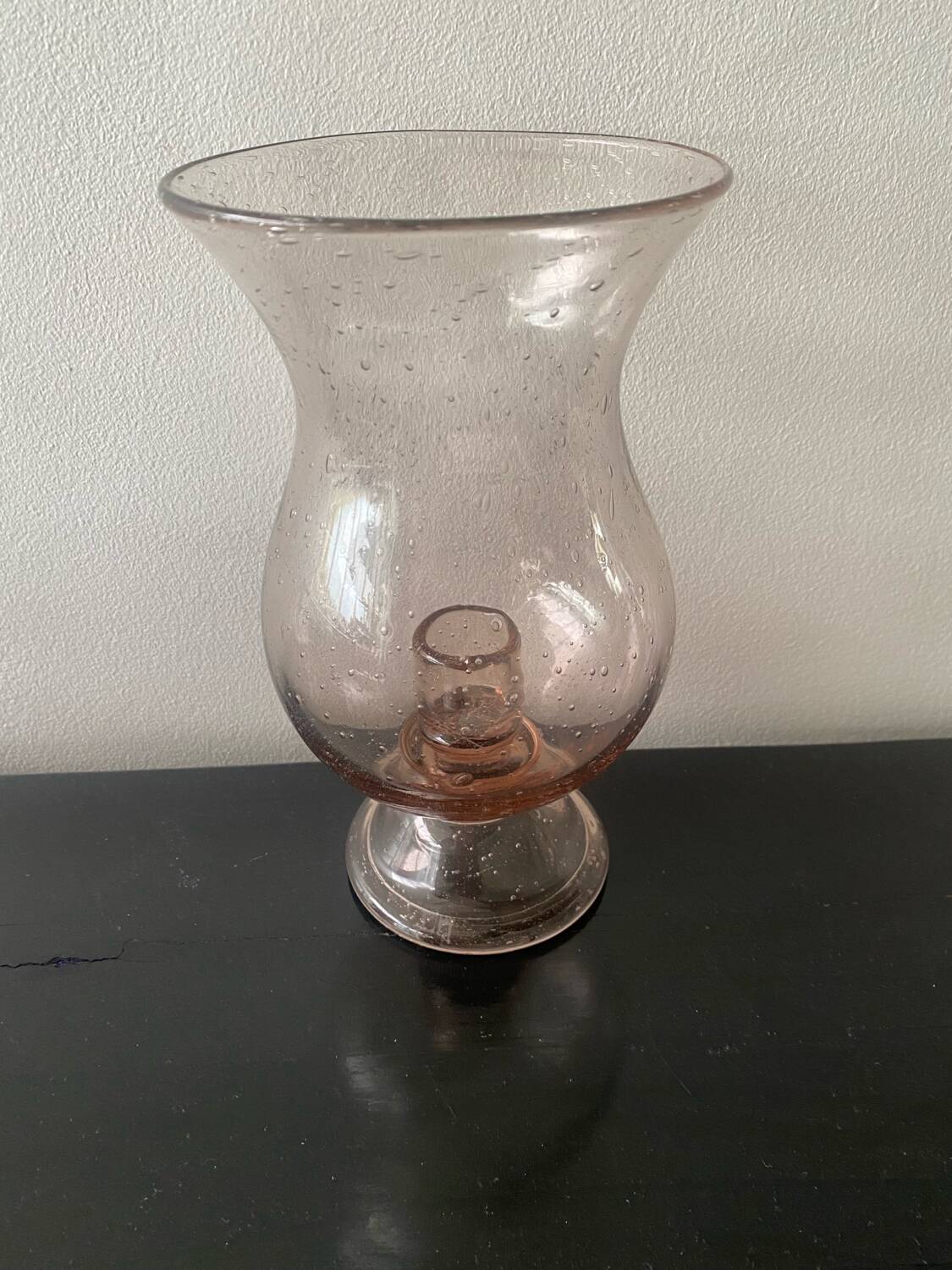Blown bubble glass tea light holder