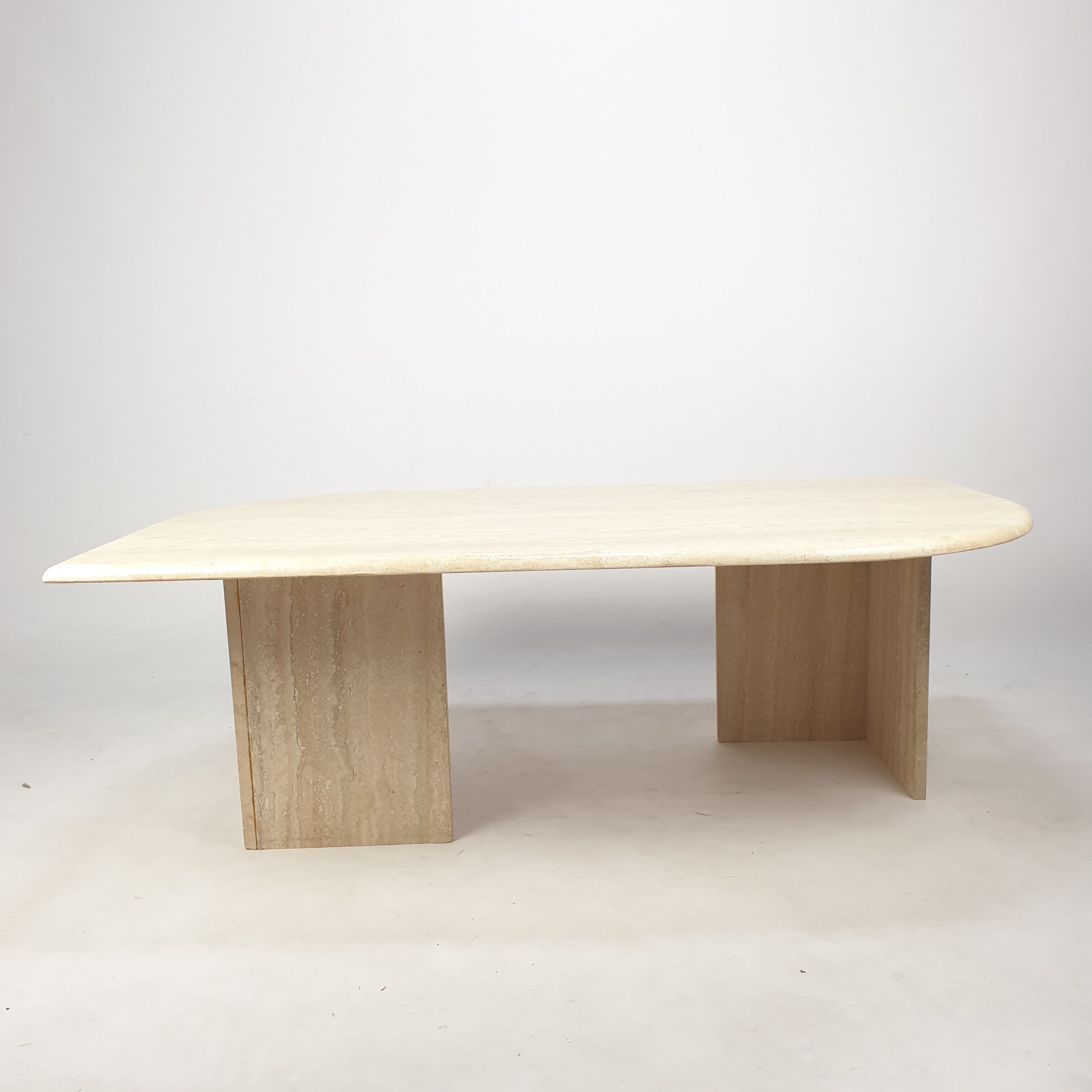 Mid-Century Italian Travertine Coffee Table, 1980s