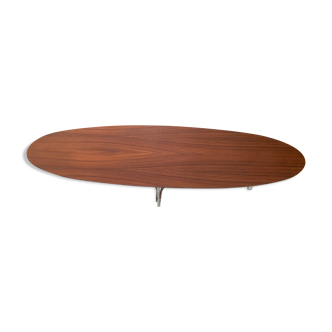 Rosewood oval vintage coffee table, Italy 1960