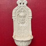 Digoin Sarreguemines earthenware holy water font