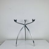Space Age tripod candle holder by De Bijenkorf in aluminum, 1970s