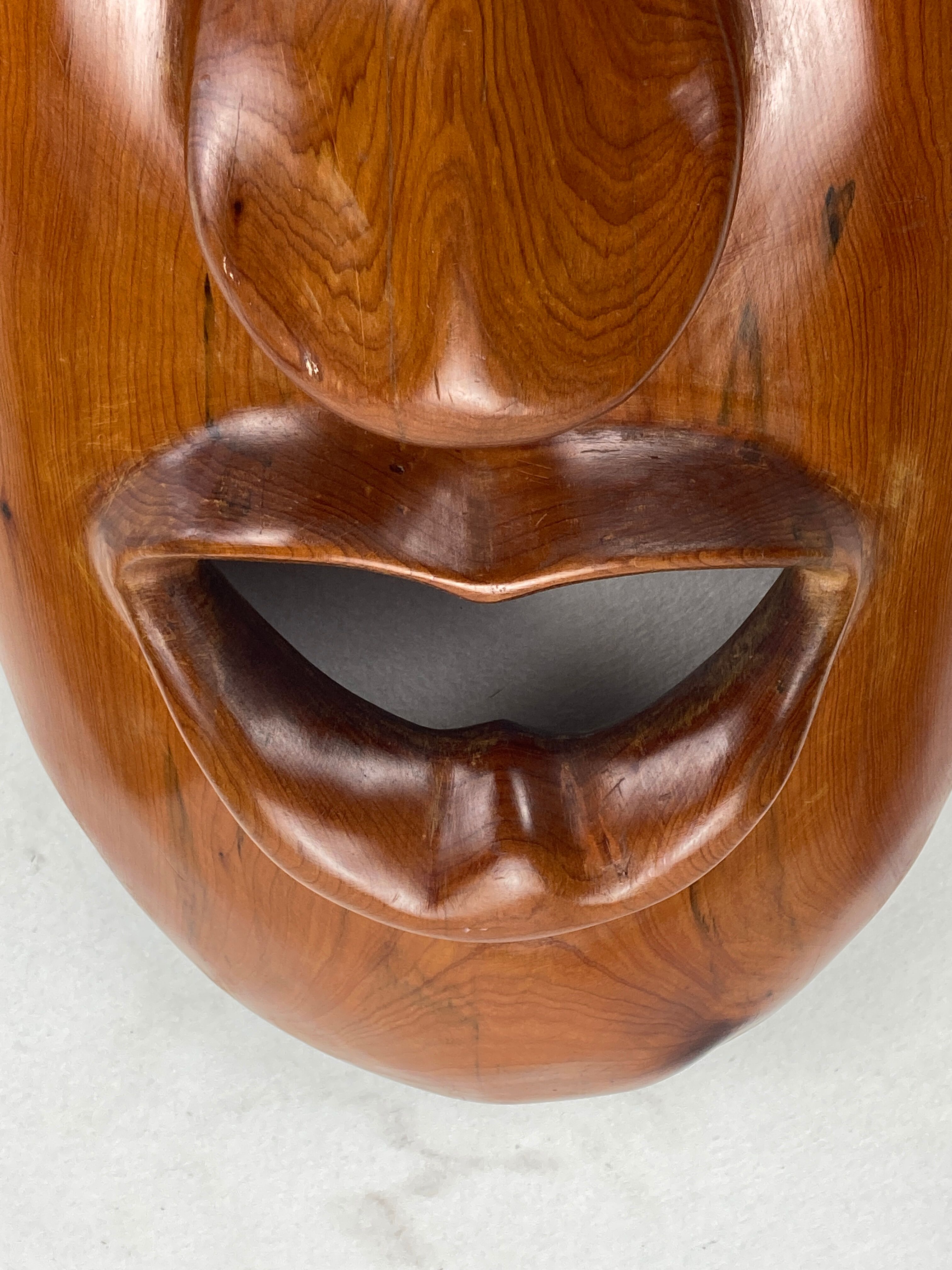 Teak midcentury, 1950s decorative mask 60cm