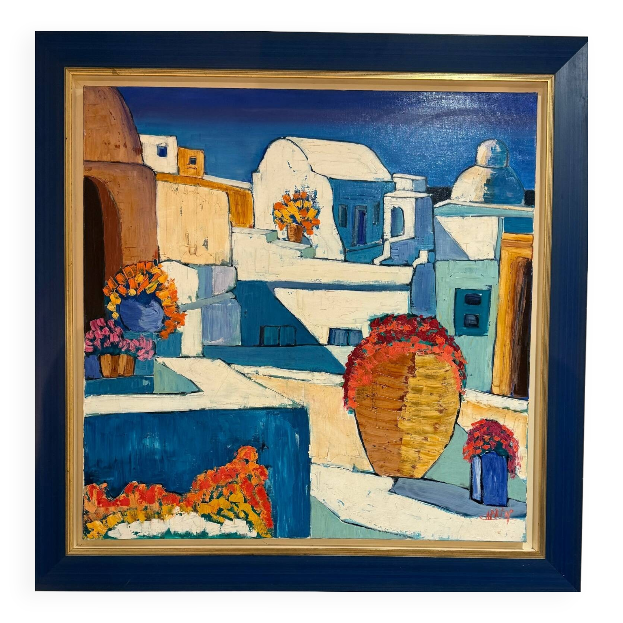 Painting "Greek Island of Mykonos" by Ghislaine Caprin
