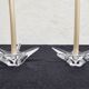 DAUM France pair of crystal candlesticks "Starfish" large model, 1960/1970