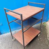 Table desserte à roulettes acier bois Meurop