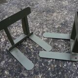 Pair of folded and riveted metal bookend, vintage 60s