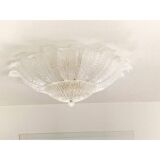 Italian impressive murano glass sputnik chandelier flush mount, lot of 2 or a pair of chandeliers