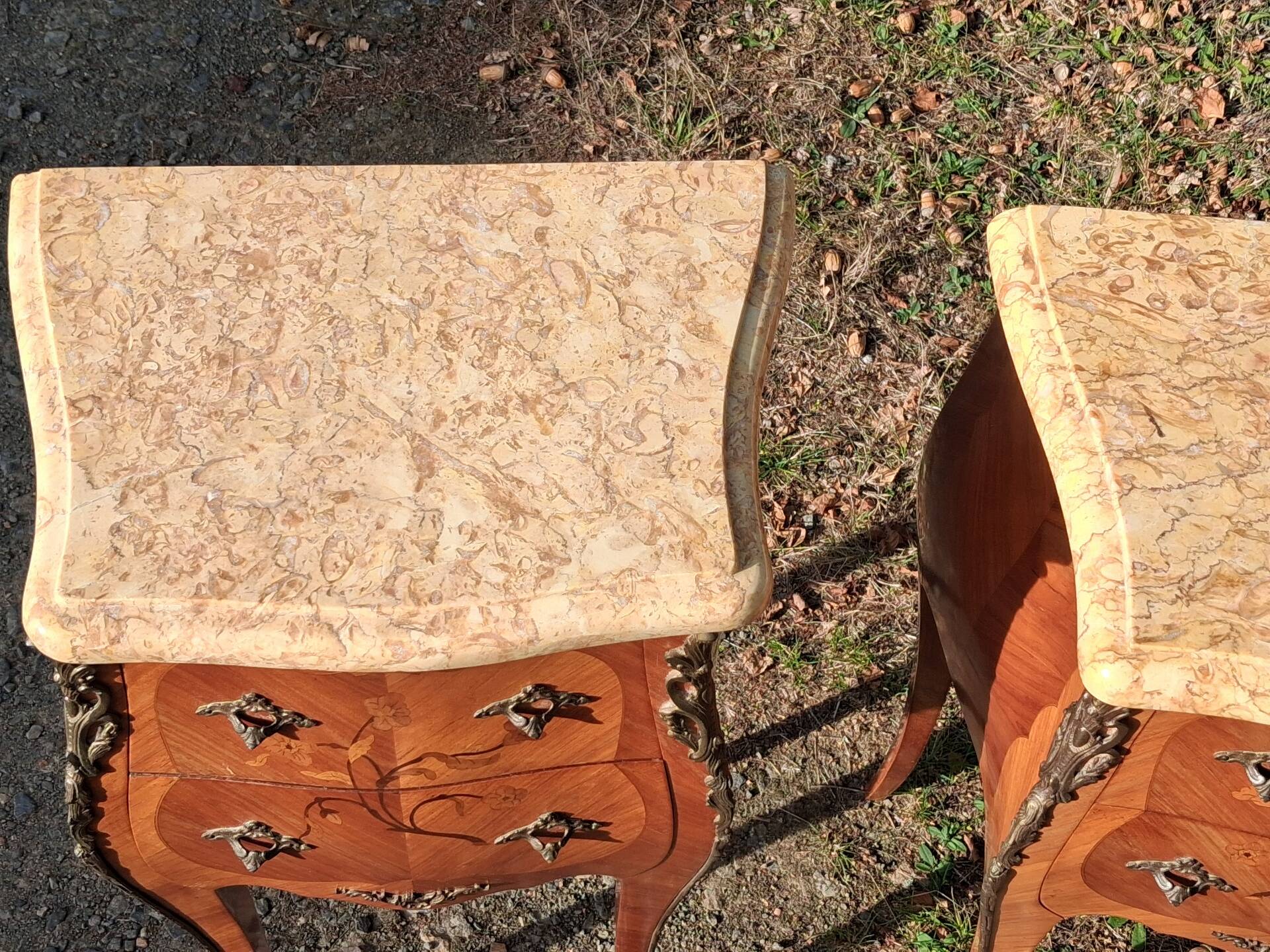 Pair of bedside tables in Louis XV style