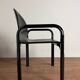 Knoll Orsay set – table & 4 chairs – black lacquered steel & faux leather
