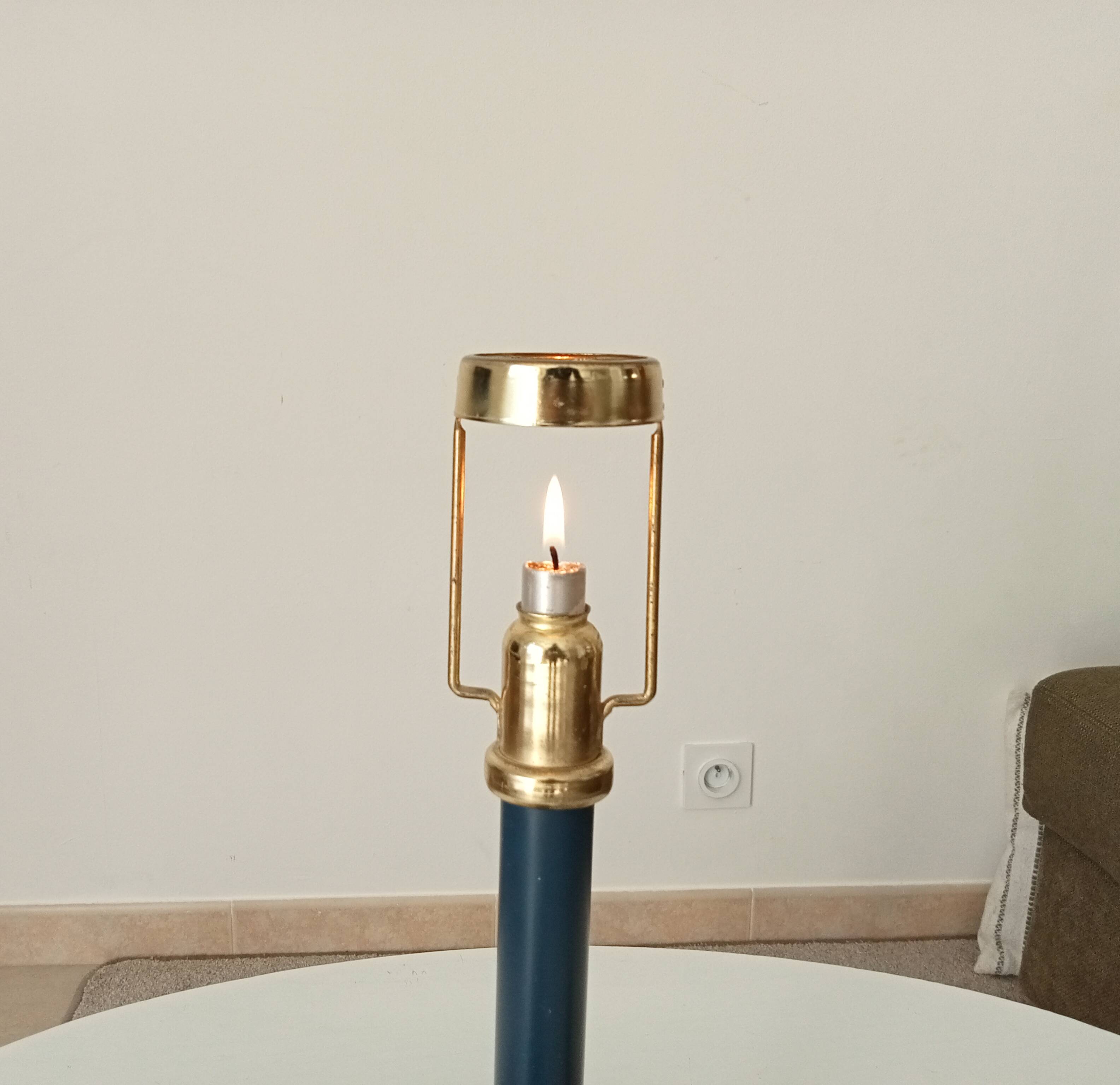Vintage candle holder lamp from the 70s/80s