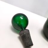 Vintage Green Hand-Blown Glass Bottle, Empoli, Italy