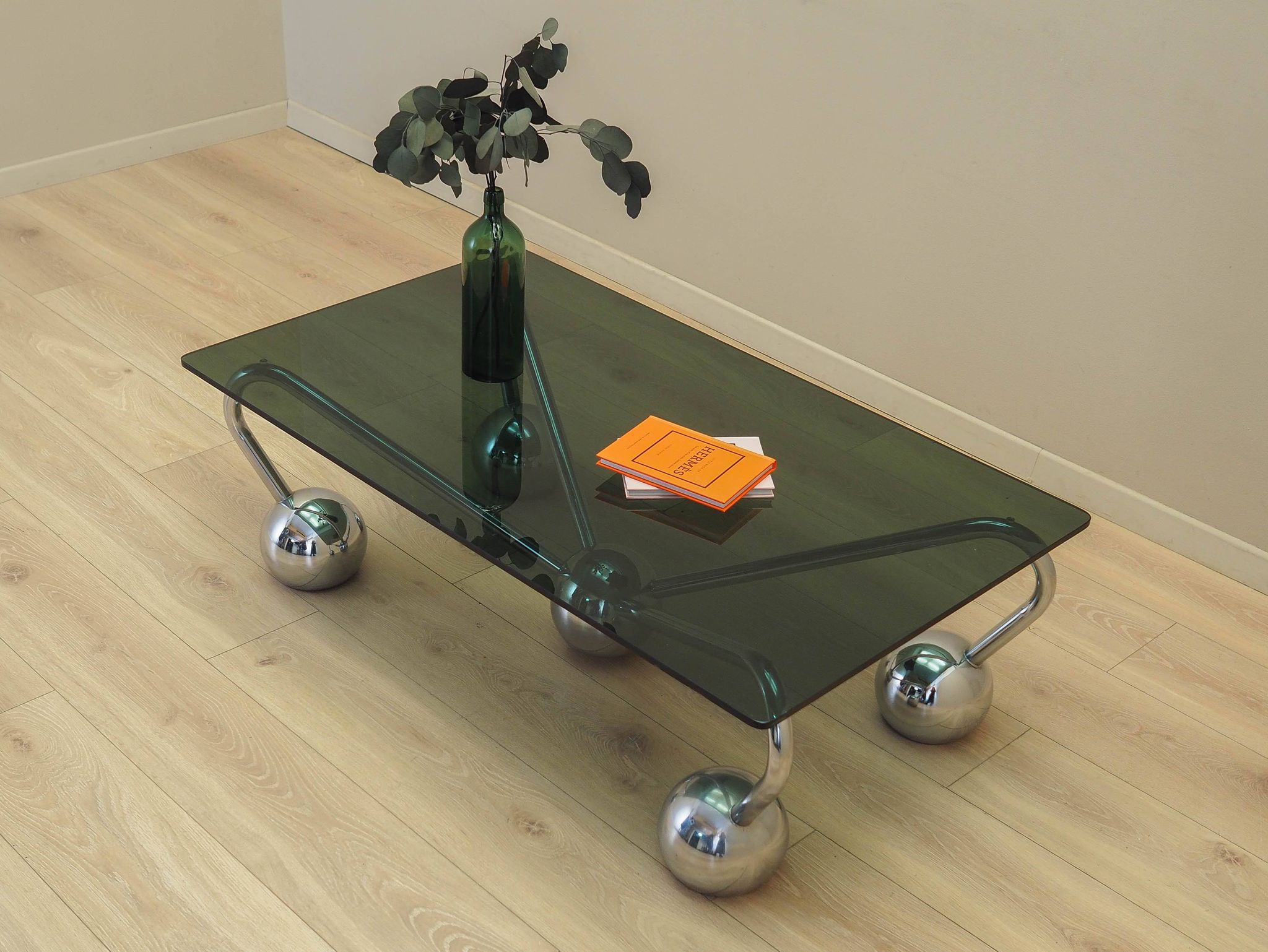 Glass coffee table, Italian design, 1970s, manufactured in Italy