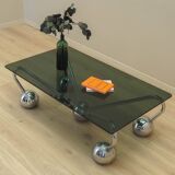 Glass coffee table, Italian design, 1970s, manufactured in Italy