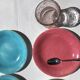 12 Hand-painted dessert plates Salins