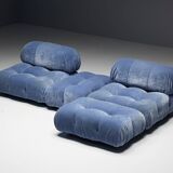 Canapé Camaleonda en Velours Bleu par Mario Bellini pour B&B Italia, Italie, 1970s