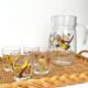 Verres à eau vintage oiseaux