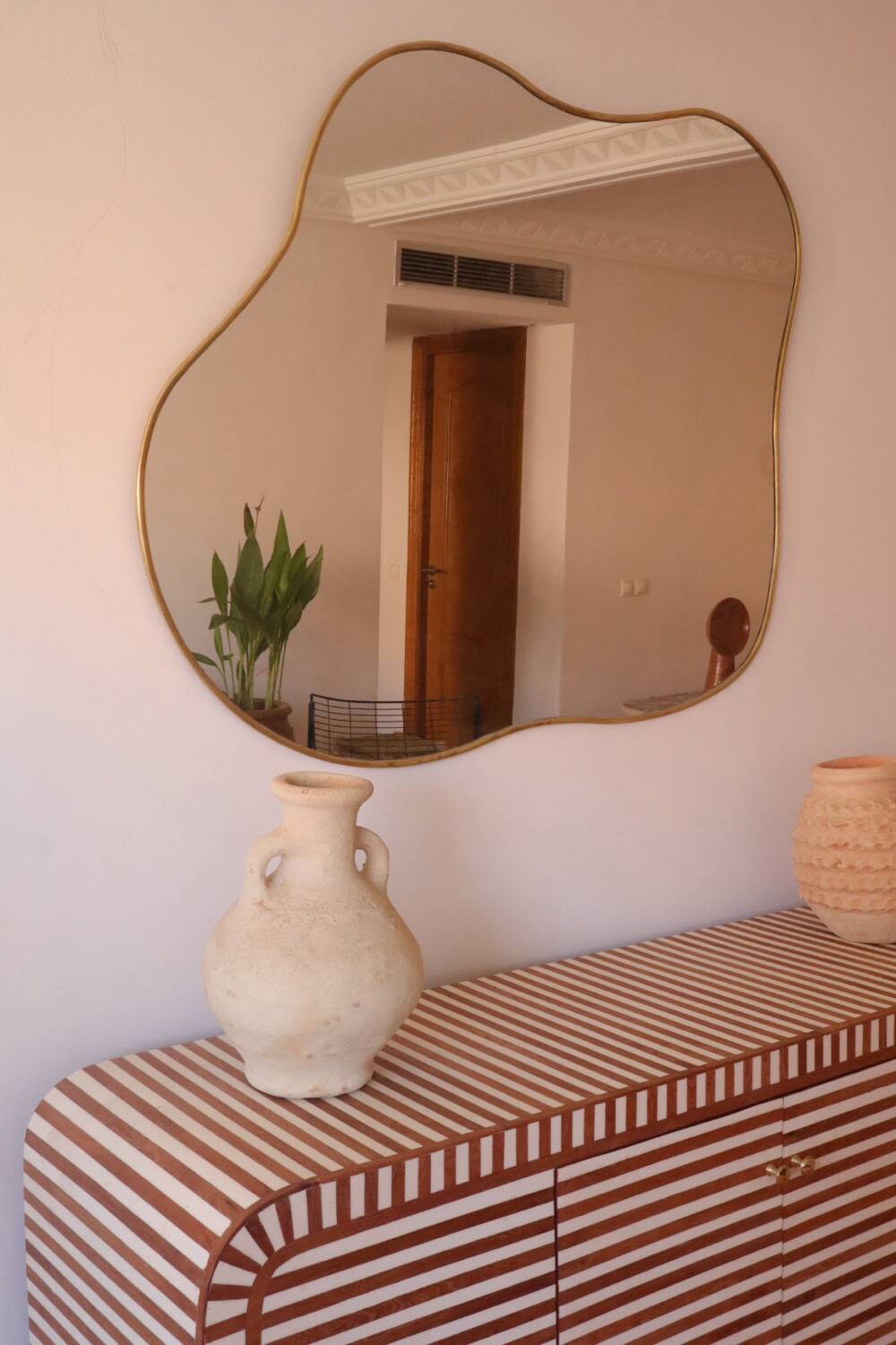Abstract Organic Brass Mirror