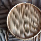 Duo of wicker round baskets