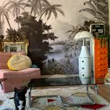 Coffee table chrome and smoked glass