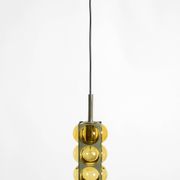 1960s Space Age pendant lamp by Temde made of glass and nickel-plated metal