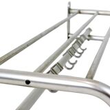 Modernist coat rack hat rack aluminum 7 hooks art deco style