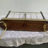 Old folding magazine rack, in brass