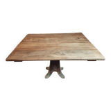 Antique solid oak table on cast iron base – France, 18th century