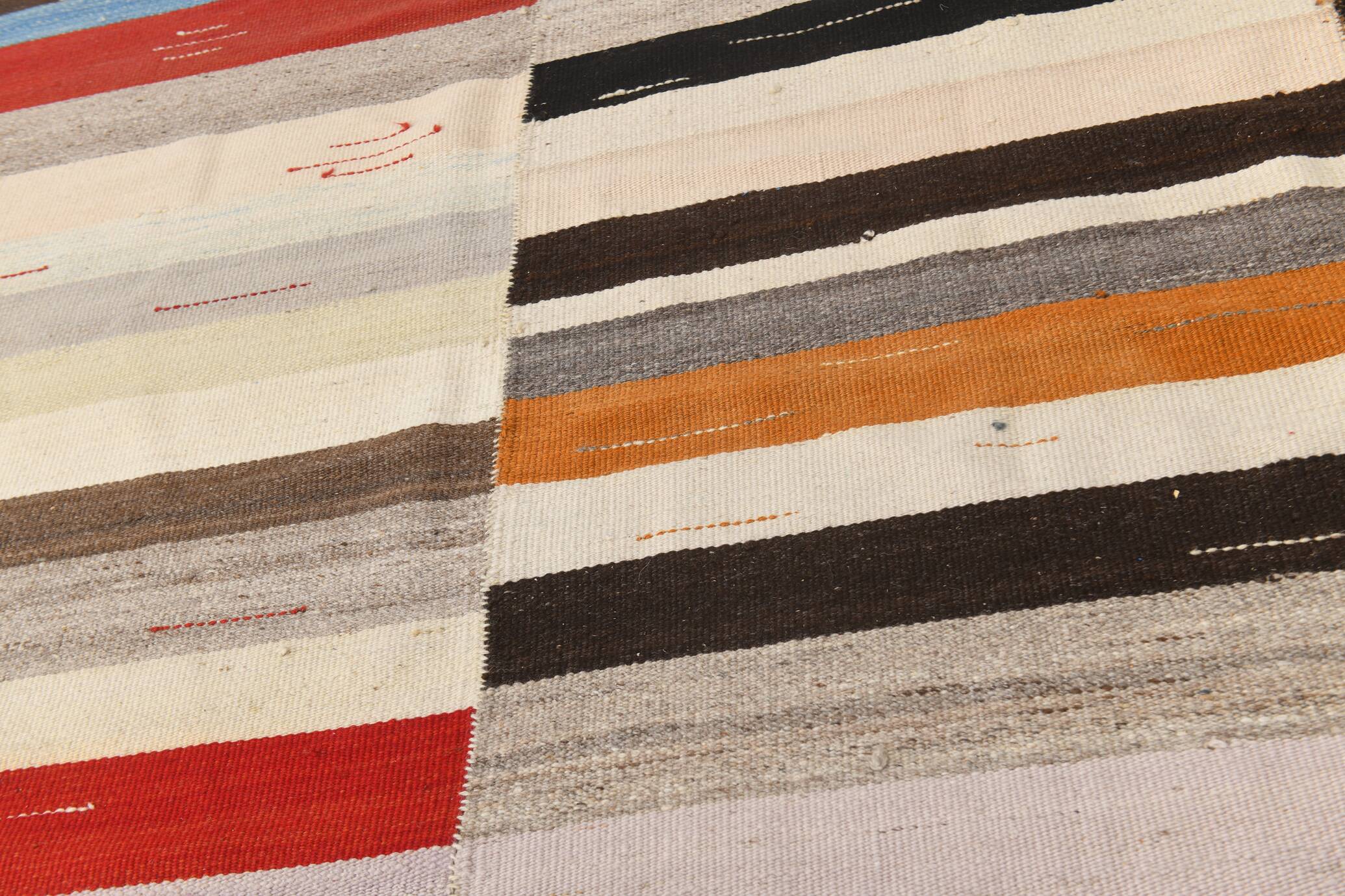 Mid Century Modern Multicolor Kilim Rug, 272x367Cm