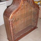 Old showcase carved wood vine leaf grape